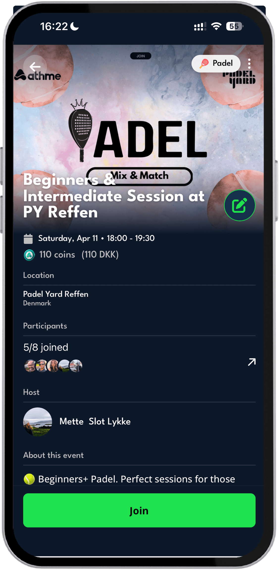 athme app showing community and connection features