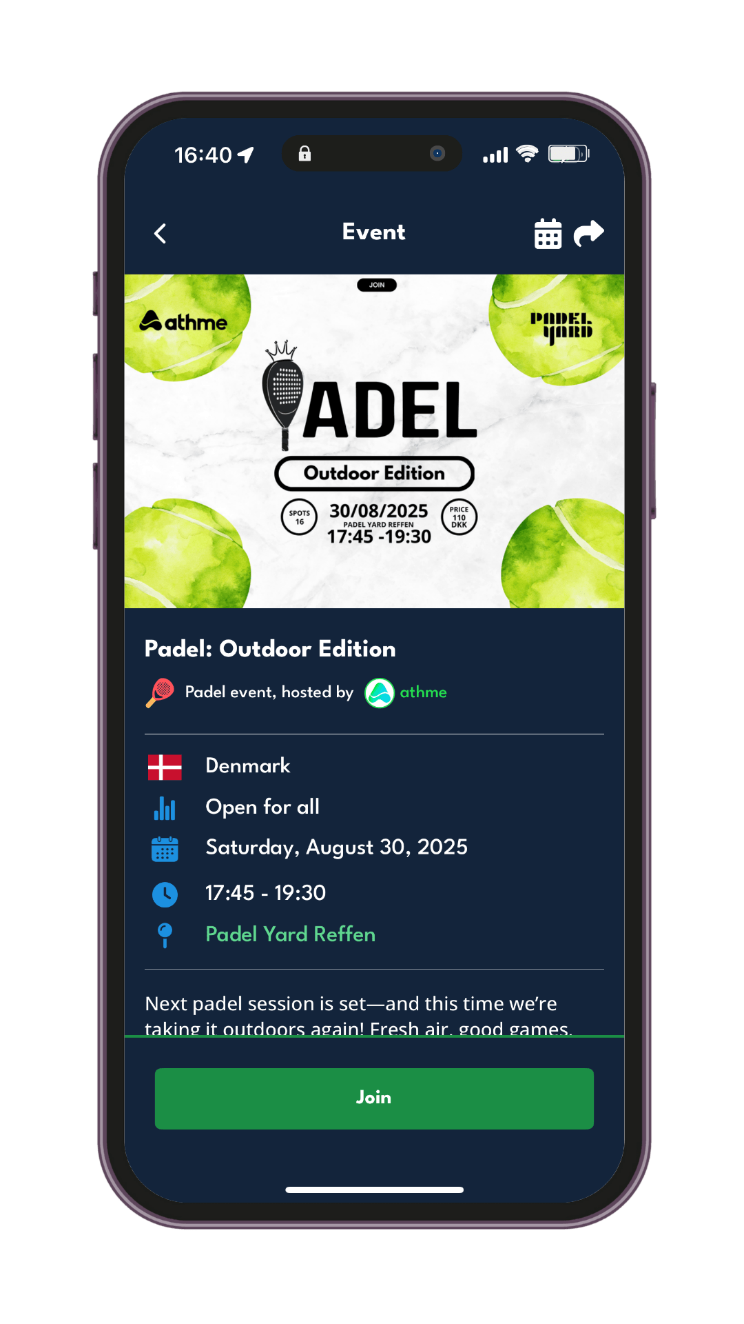 athme app showing community and connection features