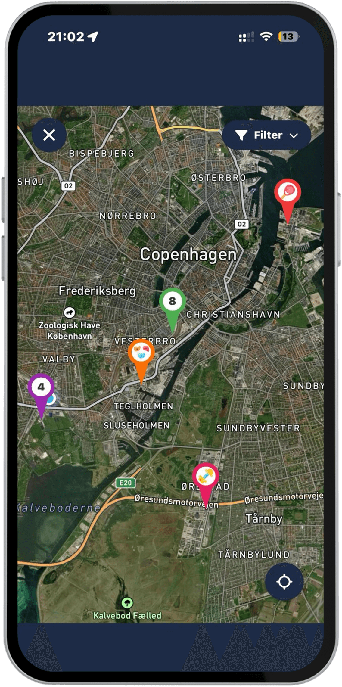 athme app showing sports events discovery interface