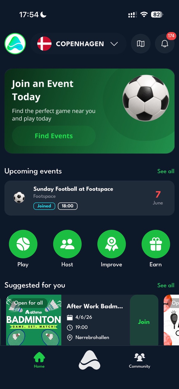 athme home screen