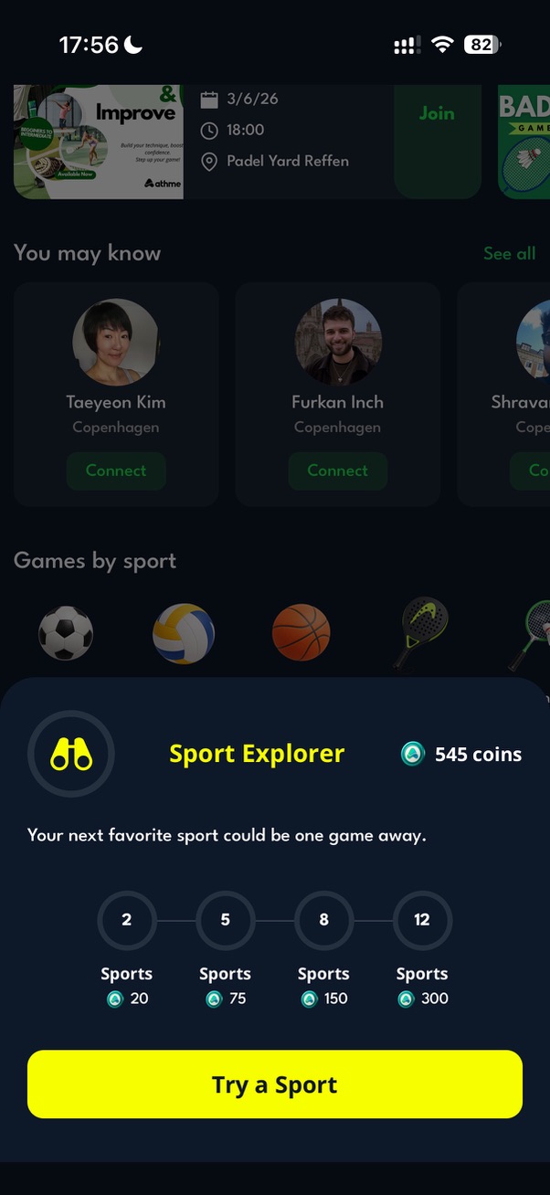 athme quests and sports coins