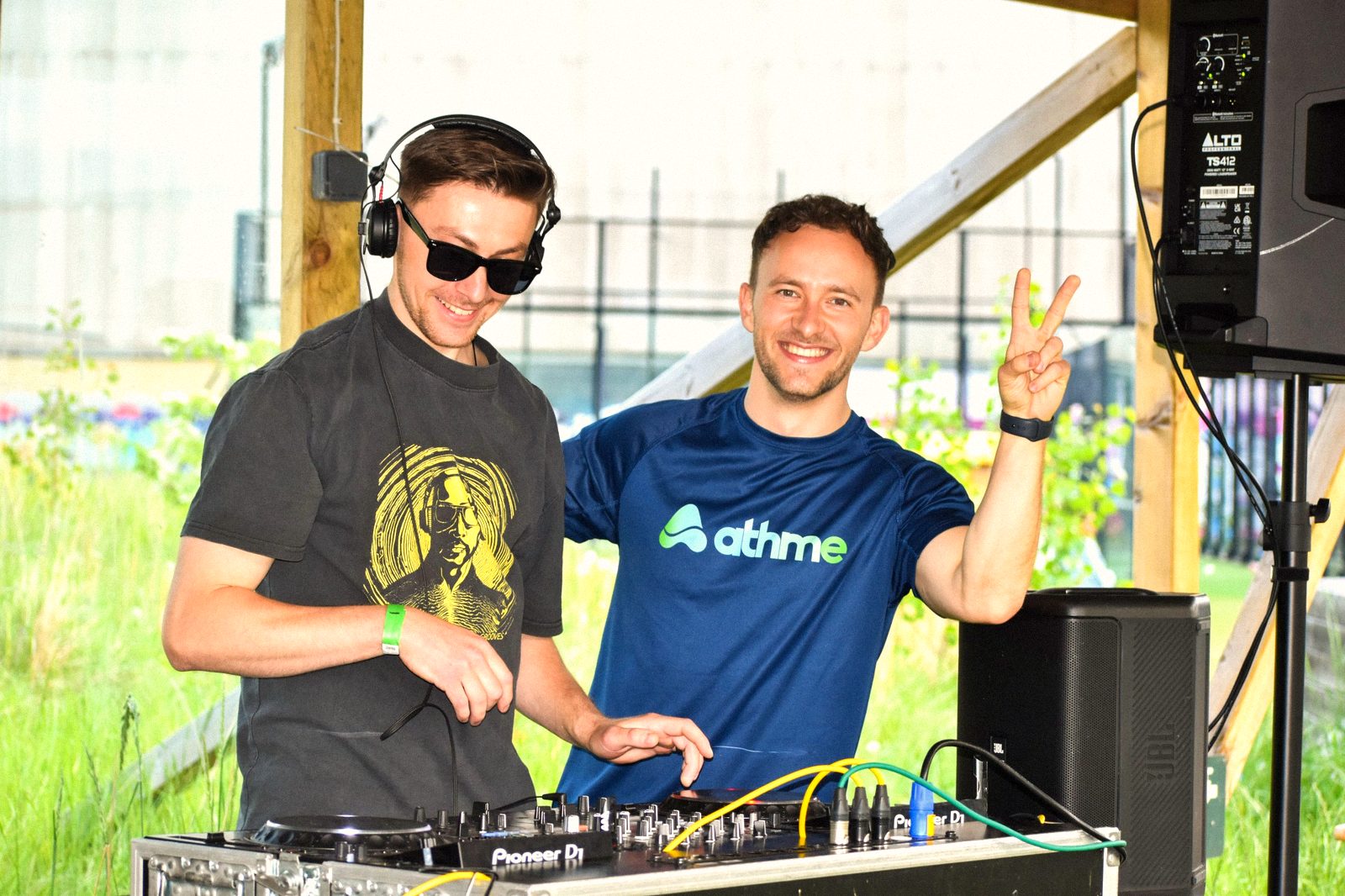 DJ booth at an athme padel party